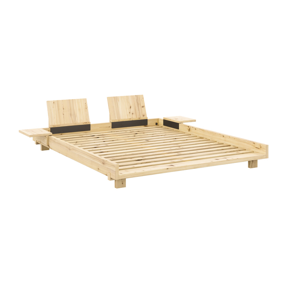 Karup Design - Social Bett | inkl. Rückenlehne und 2 Nachttischen / 160 x 200 cm / 101ClearLacquered