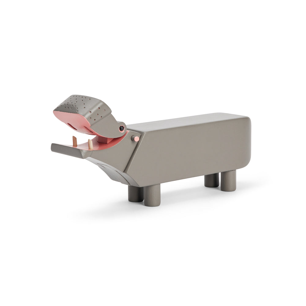 Kay Bojesen - Holz-Flusspferd | H 6 cm / Buche grau