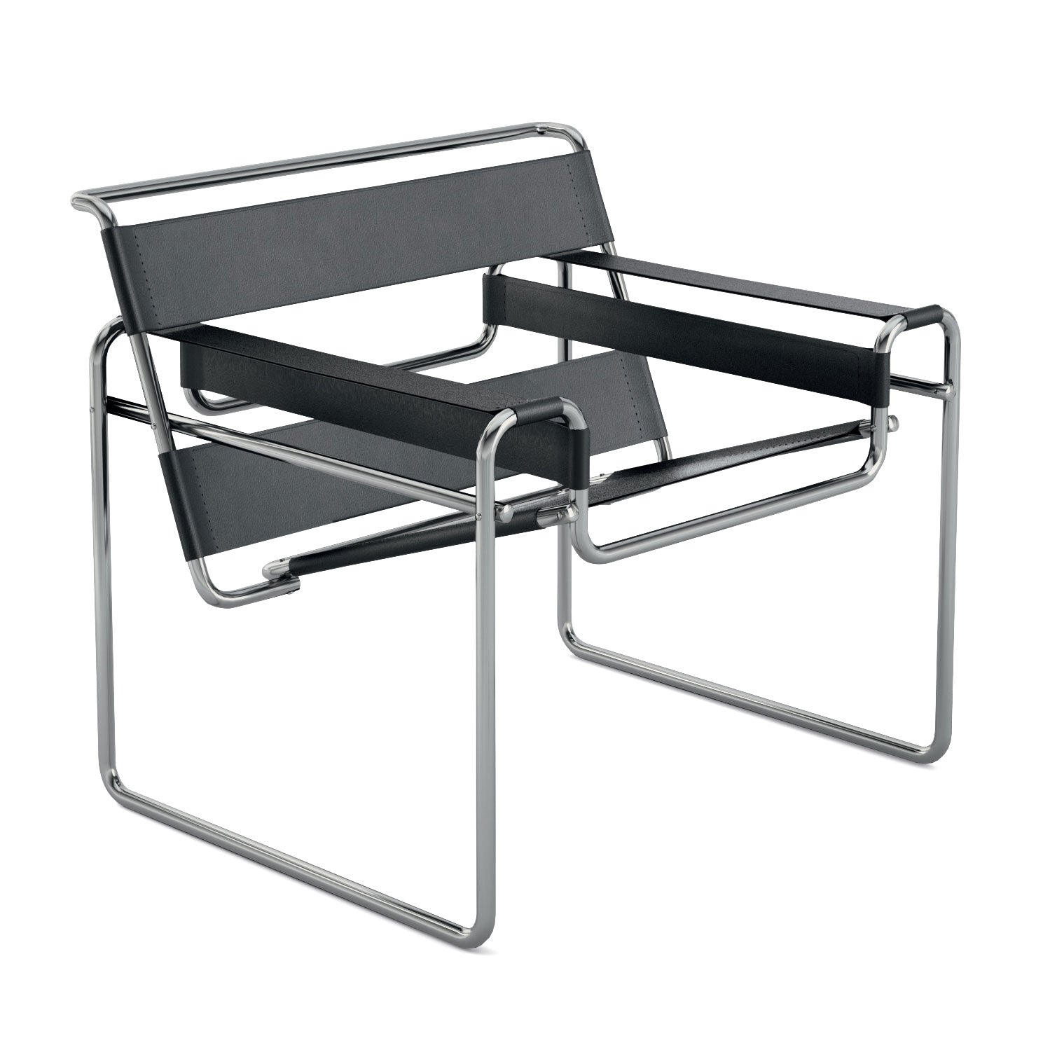 Knoll - Wassily Stuhl (Leder) | Rinderleder schwarz
