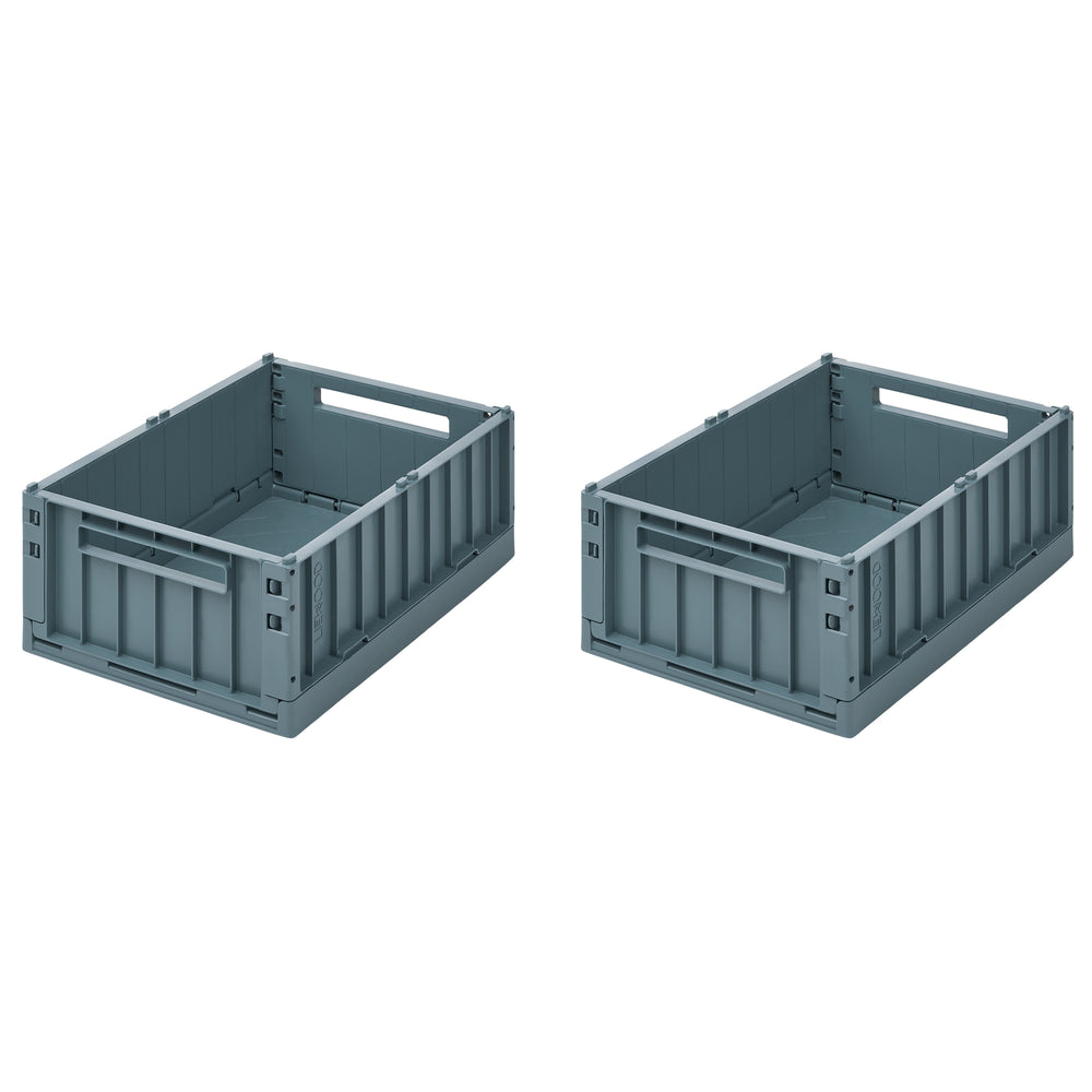 LIEWOOD - Weston Aufbewahrungsbox | 2er-Set / 36 x 25 x 13,5 cm / whale blue