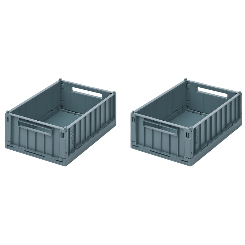 LIEWOOD - Weston Aufbewahrungsbox | 2er-Set / 25 x 18 x 9,5 cm / whale blue