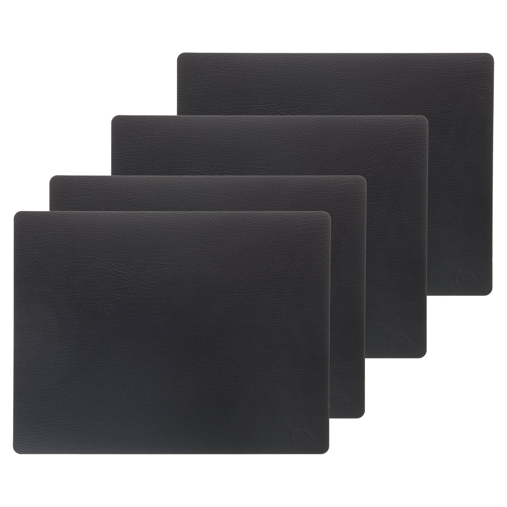 Lind DNA - Tischset Square L (4er-Set) | Bull schwarz