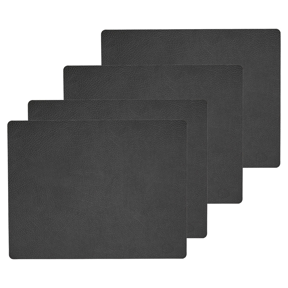 Lind DNA - Tischset Square L (4er-Set) | Hippo schwarz - anthrazit