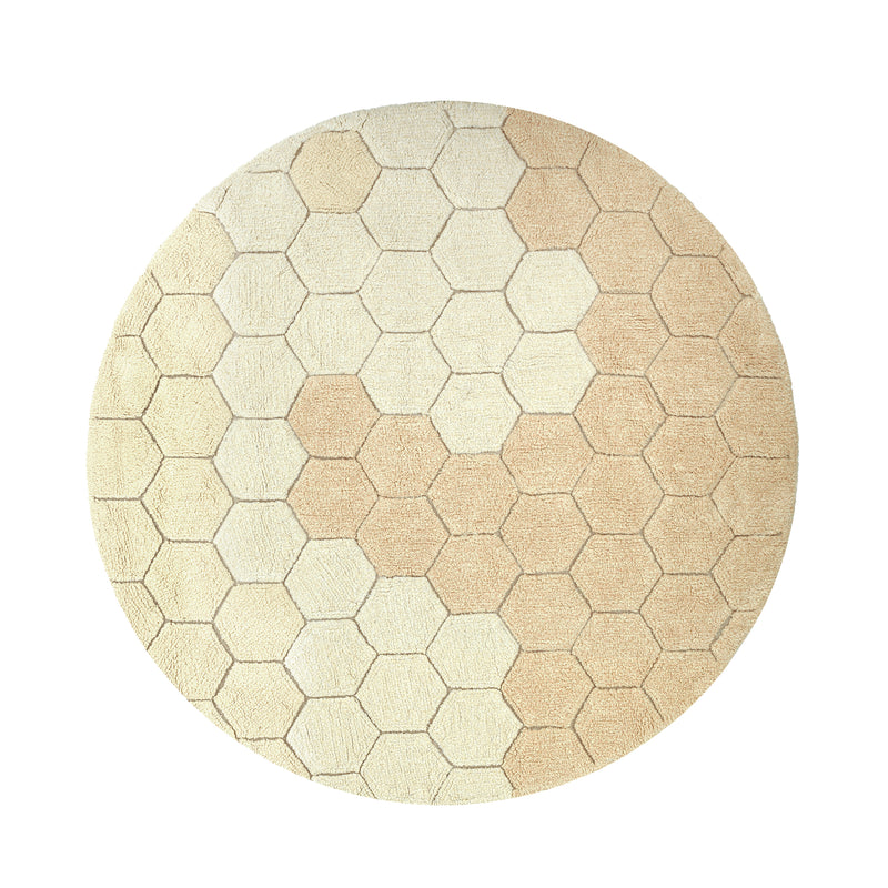 Lorena Canals - Honeycomb waschbarer Teppich | ivory/vanilla/golden