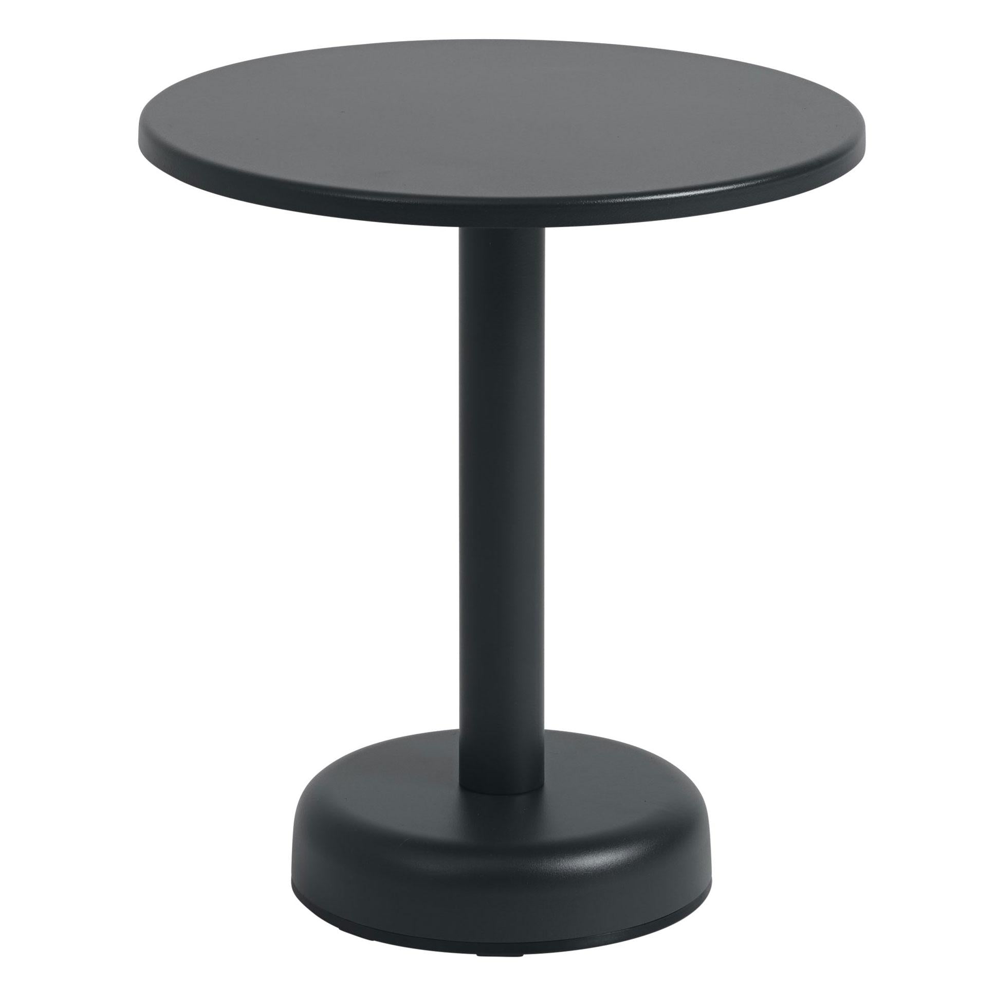 Muuto - Linear Steel Outdoor Kaffeetisch | Ø 42 x H 47 cm / anthrazitschwarz