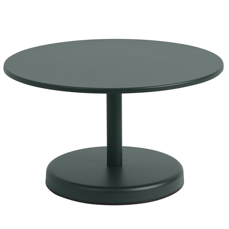 Muuto - Linear Steel Outdoor Kaffeetisch | Ø 70 x H 40 cm / dunkelgrün