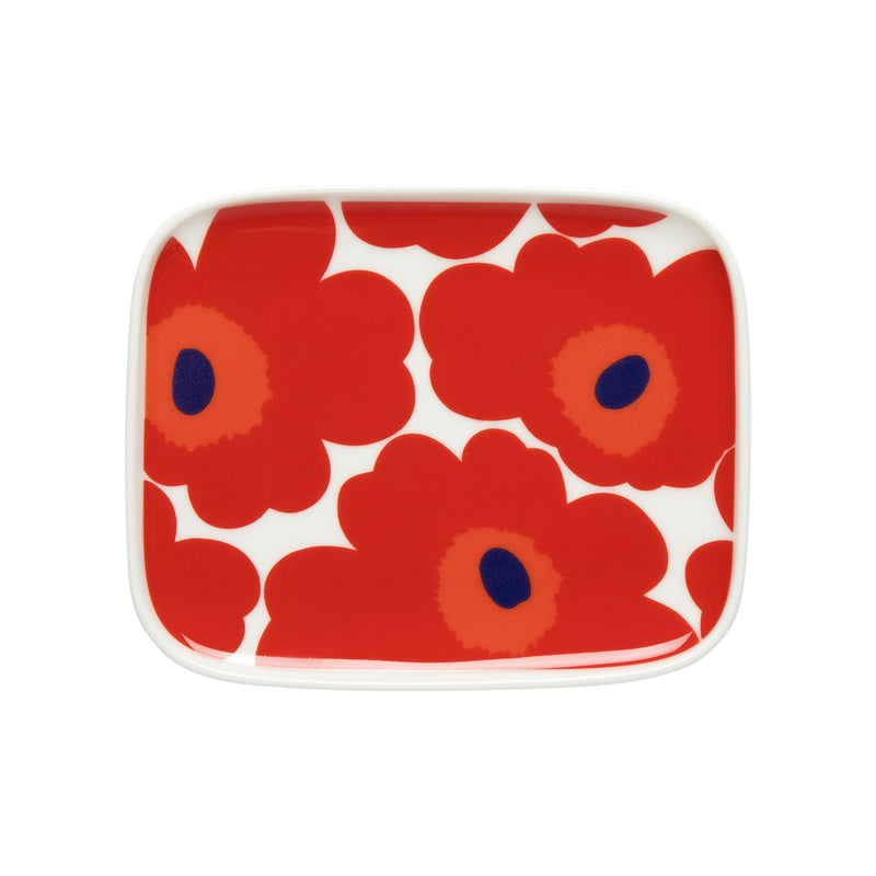 Marimekko - Oiva Unikko Servierplatte | weiß/rot