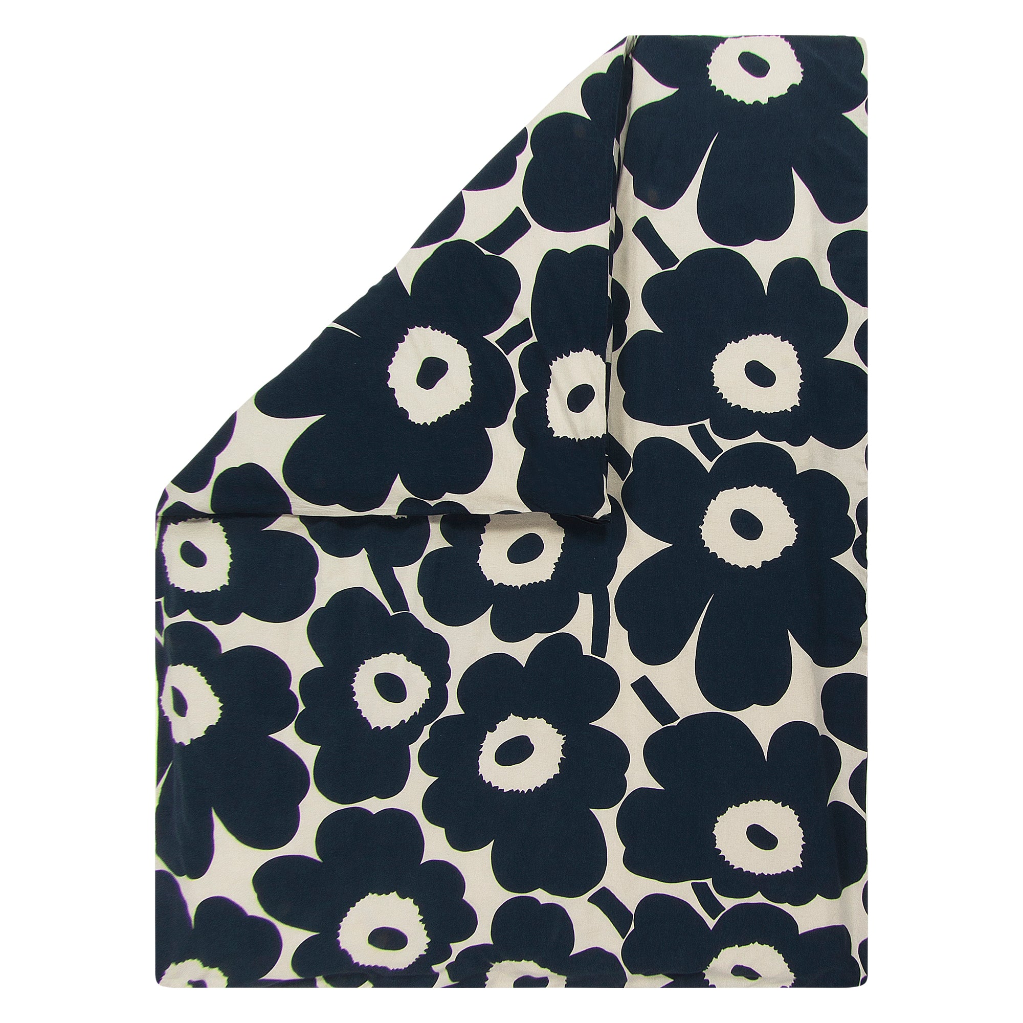 Marimekko - Unikko Deckenbezug | 240 x 220 cm / baumwollweiß/dunkelblau