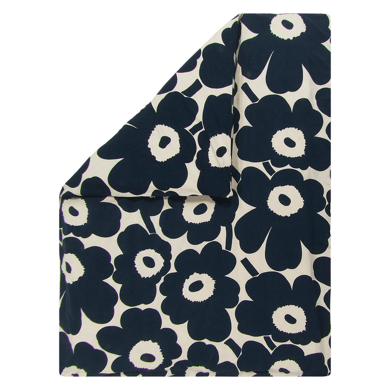 Marimekko - Unikko Deckenbezug | 240 x 220 cm / baumwollweiß/dunkelblau