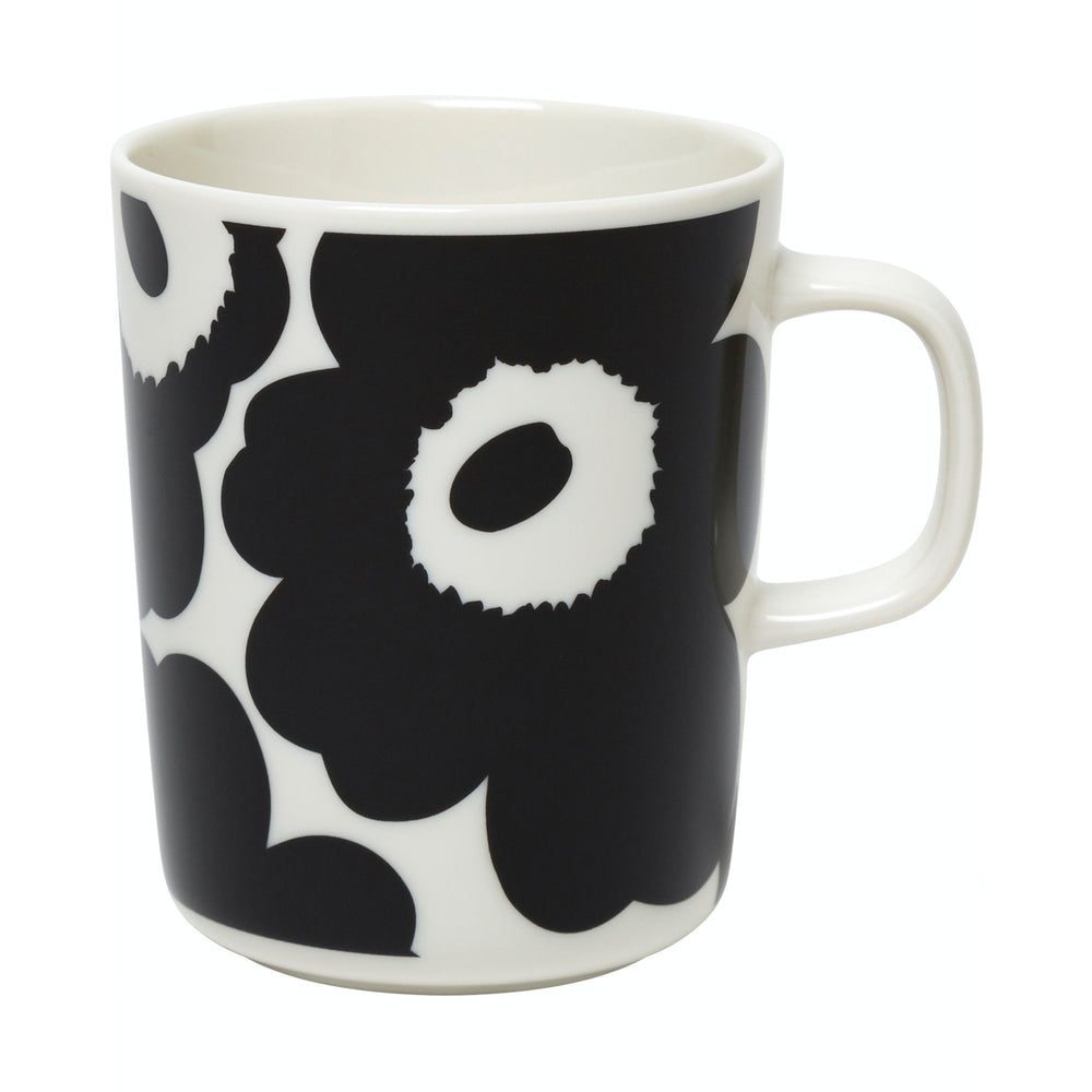 Marimekko - Oiva Unikko Becher mit Henkel | 250 ml / schwarz/weiß