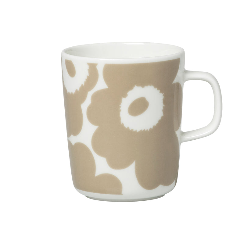 Marimekko - Oiva Unikko Becher mit Henkel | 250 ml / weiß/beige