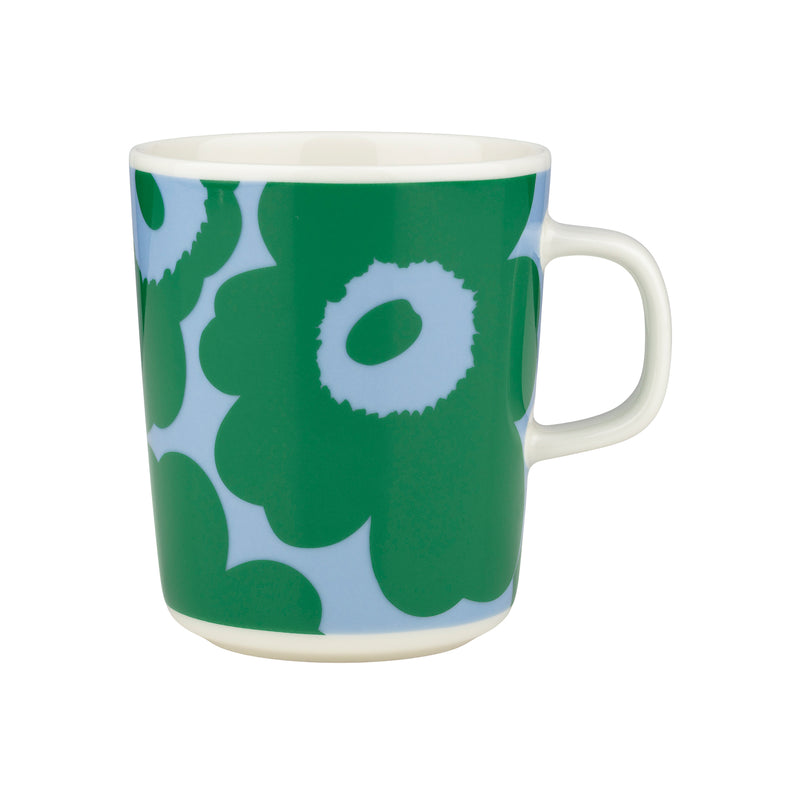 Marimekko - Oiva Unikko Becher mit Henkel | 250 ml / weiß/grün/hellblau