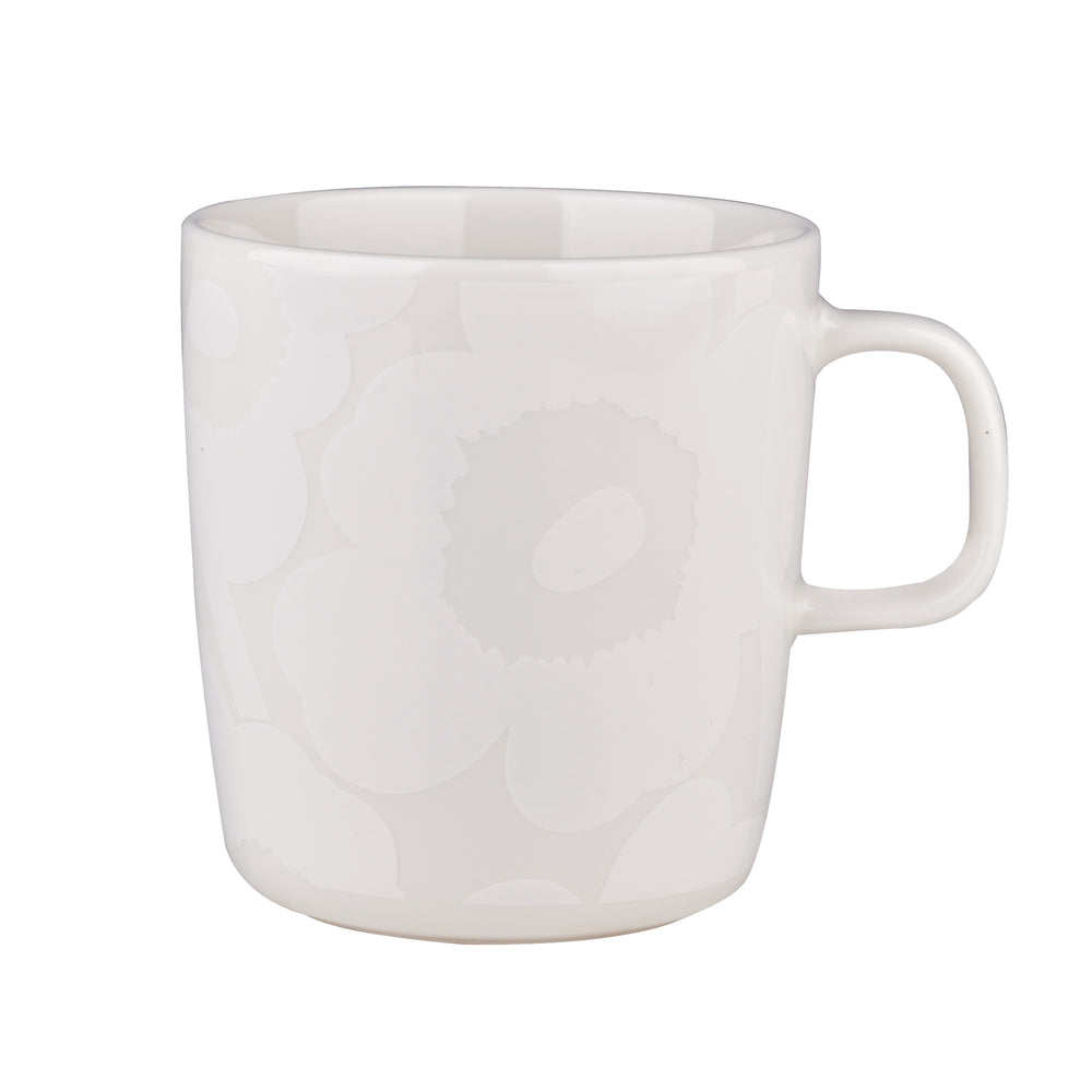 Marimekko - Oiva Unikko Becher mit Henkel | 400 ml / weiß/off-white