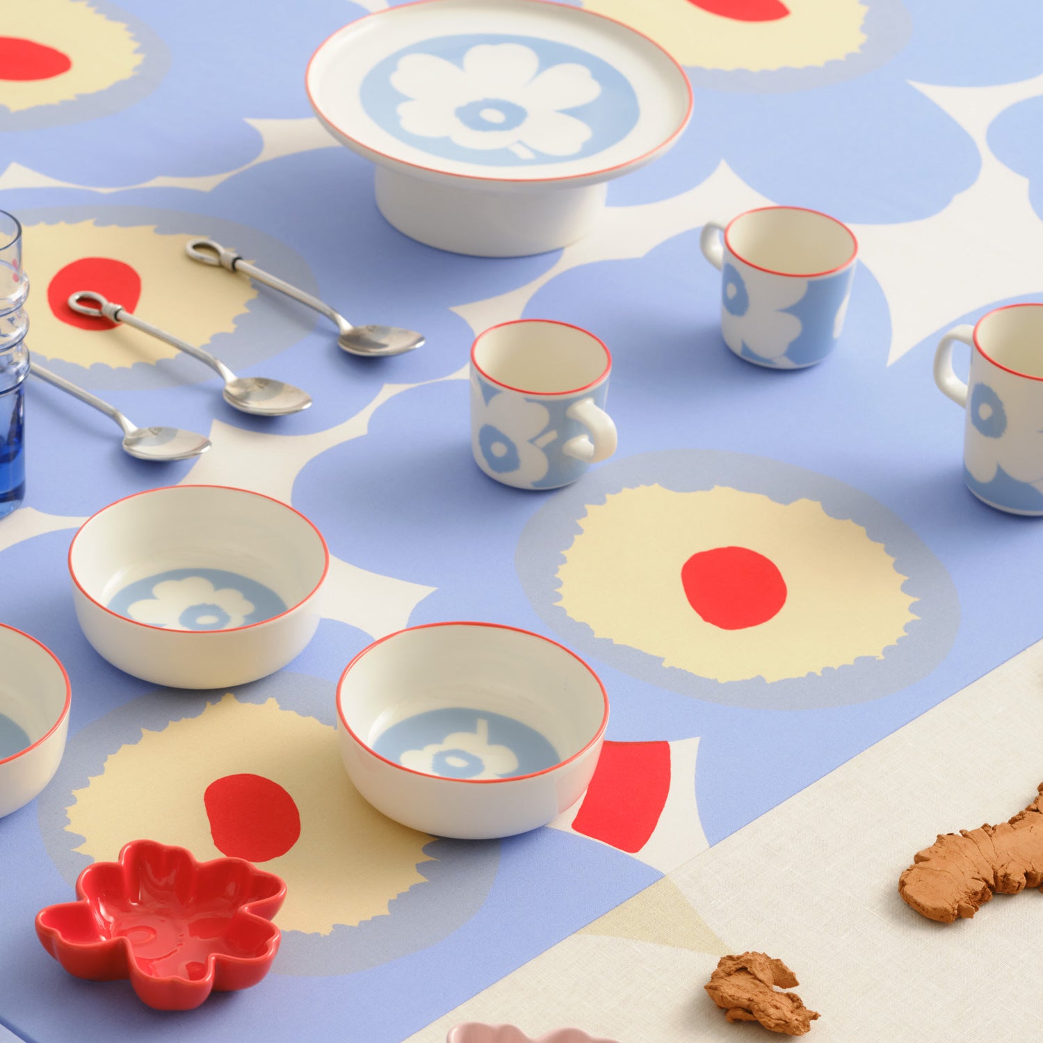 Marimekko - Oiva Unikko Servierplatte mit Fuß | 