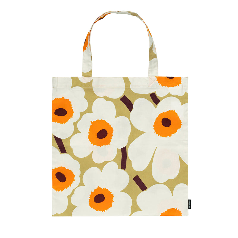 Marimekko - Pieni Unikko Einkaufstasche | weiß/cream/warm orange