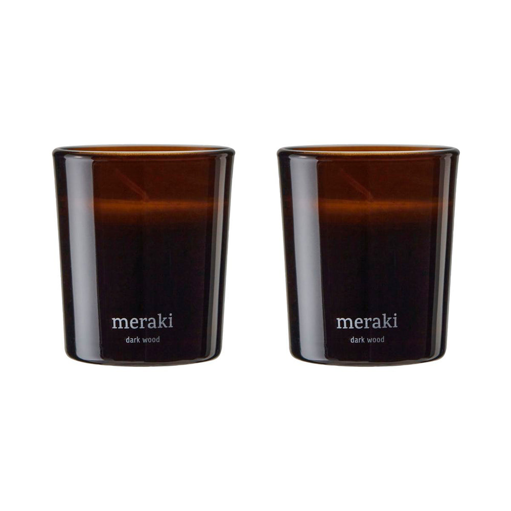 Meraki - Duftkerze | 2er-Set / Ø 6 cm / Dark wood