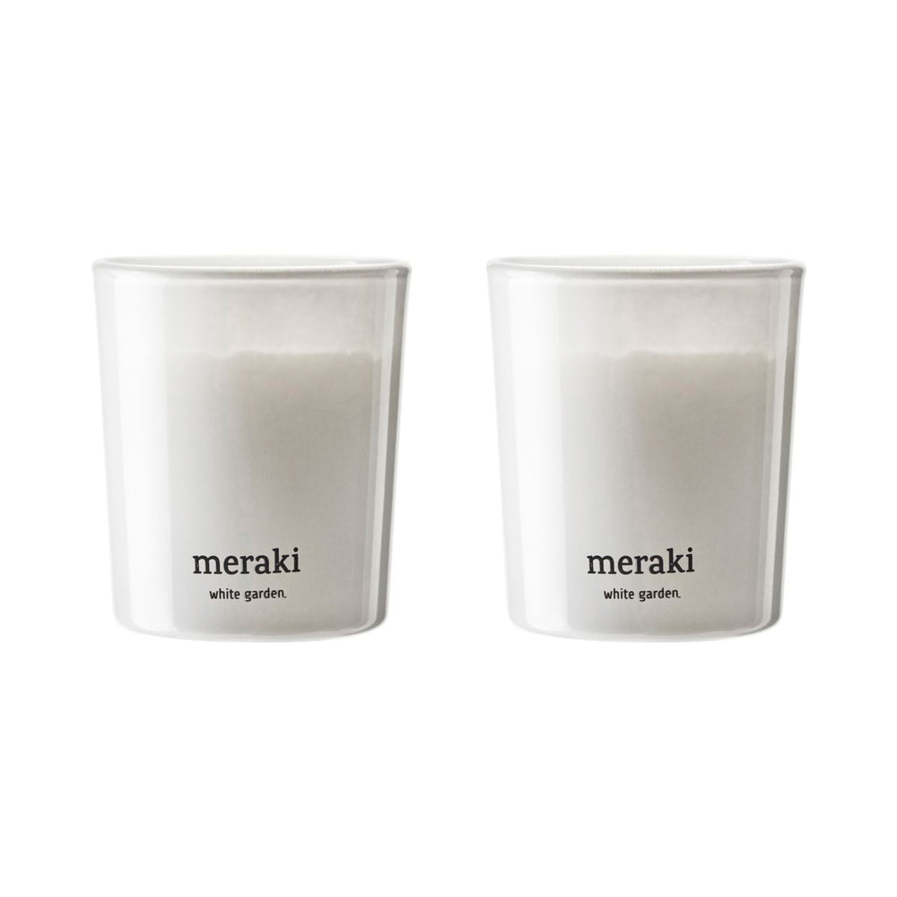 Meraki - Duftkerze | 2er-Set / Ø 6 cm / White garden