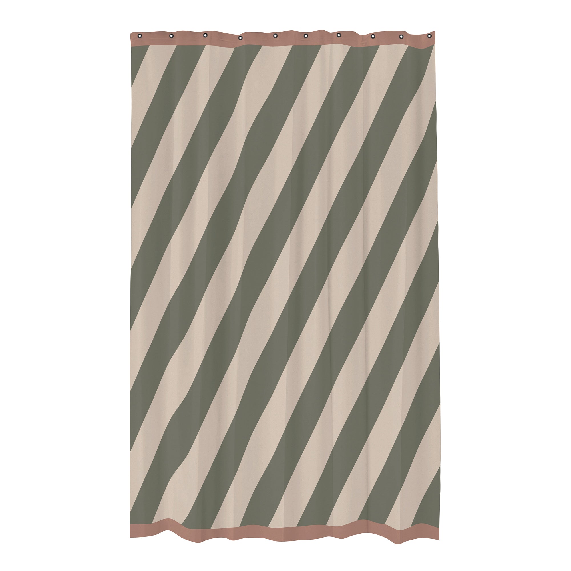 Mette Ditmer - Diagonal Duschvorhang | dark olive