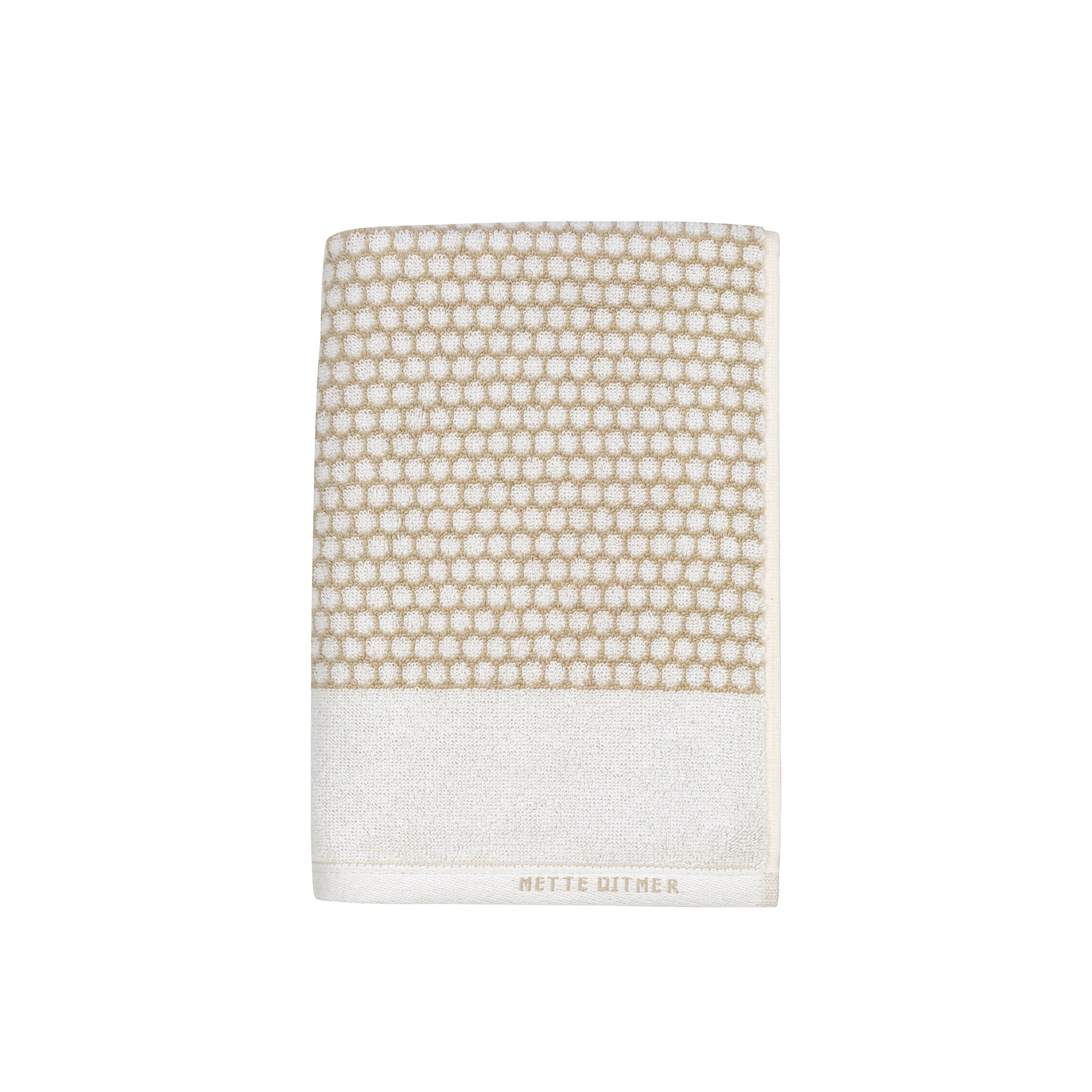 Mette Ditmer - Grid Gästehandtuch | sand/off-white