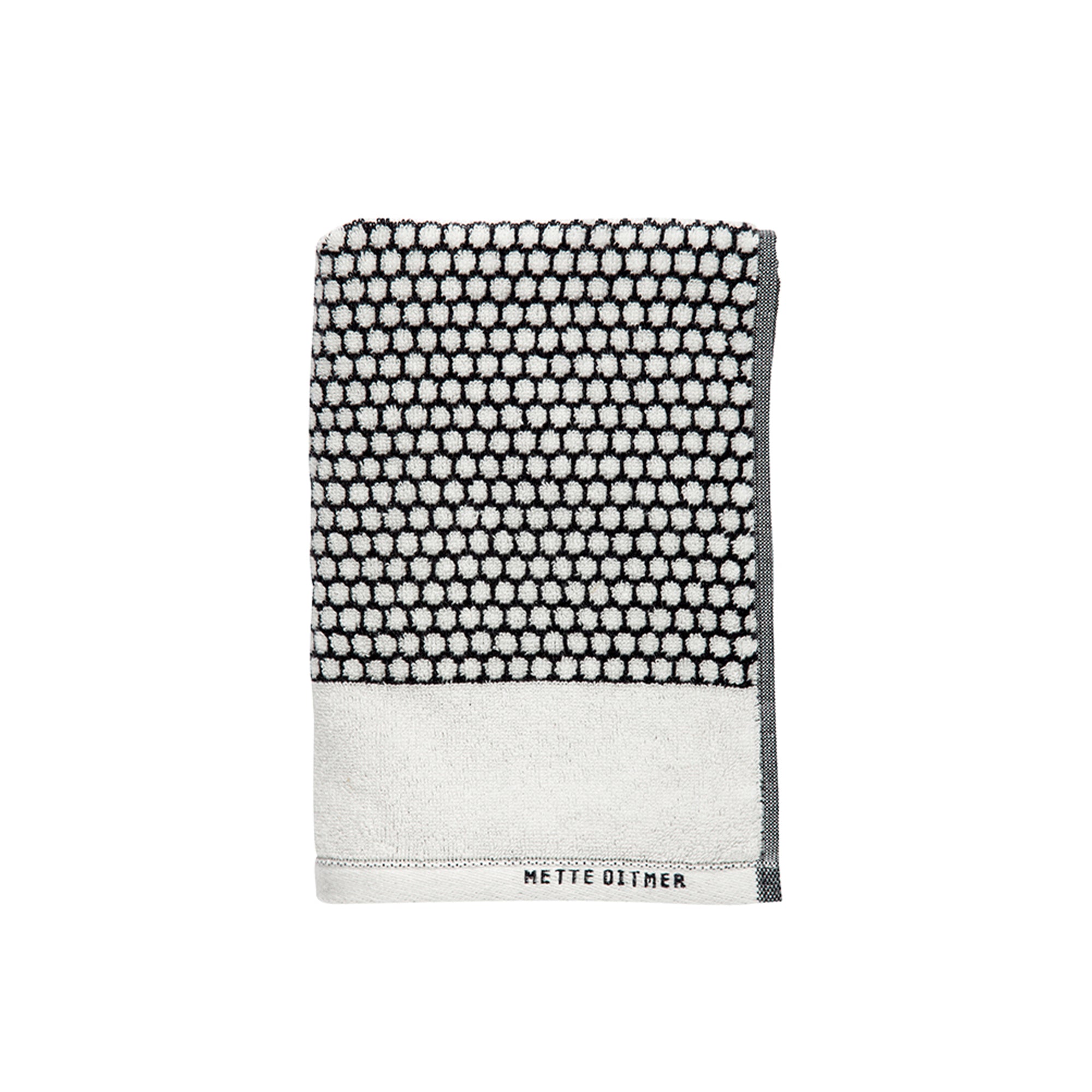 Mette Ditmer - Grid Gästehandtuch | schwarz/off-white