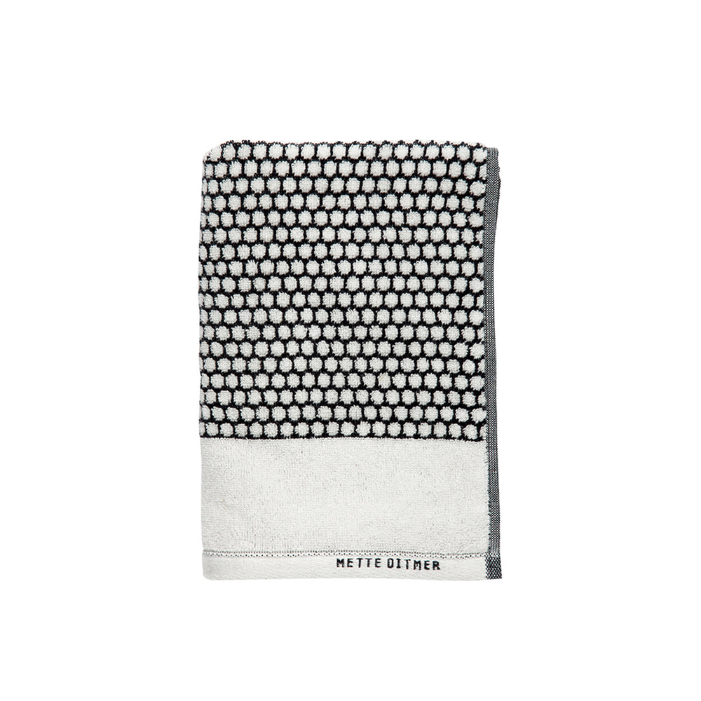 Mette Ditmer - Grid Gästehandtuch | schwarz/off-white