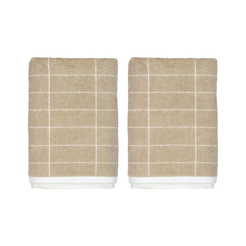 Mette Ditmer - Tile Gästehandtuch | sand/off-white