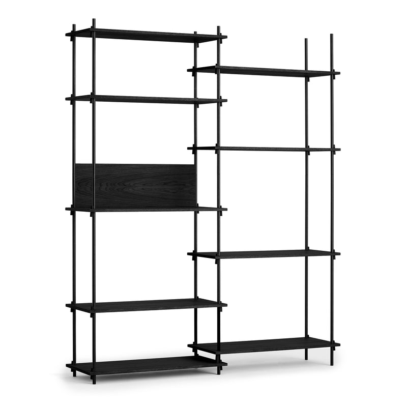 Moebe - Shelving System | Eiche schwarz gebeizt / Tall Double / schwarz