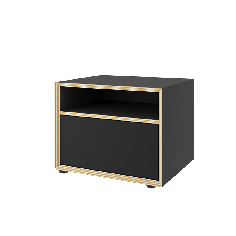 Müller Small Living - Vertiko kleine Kommode | großer Schubkasten unten / schwarz