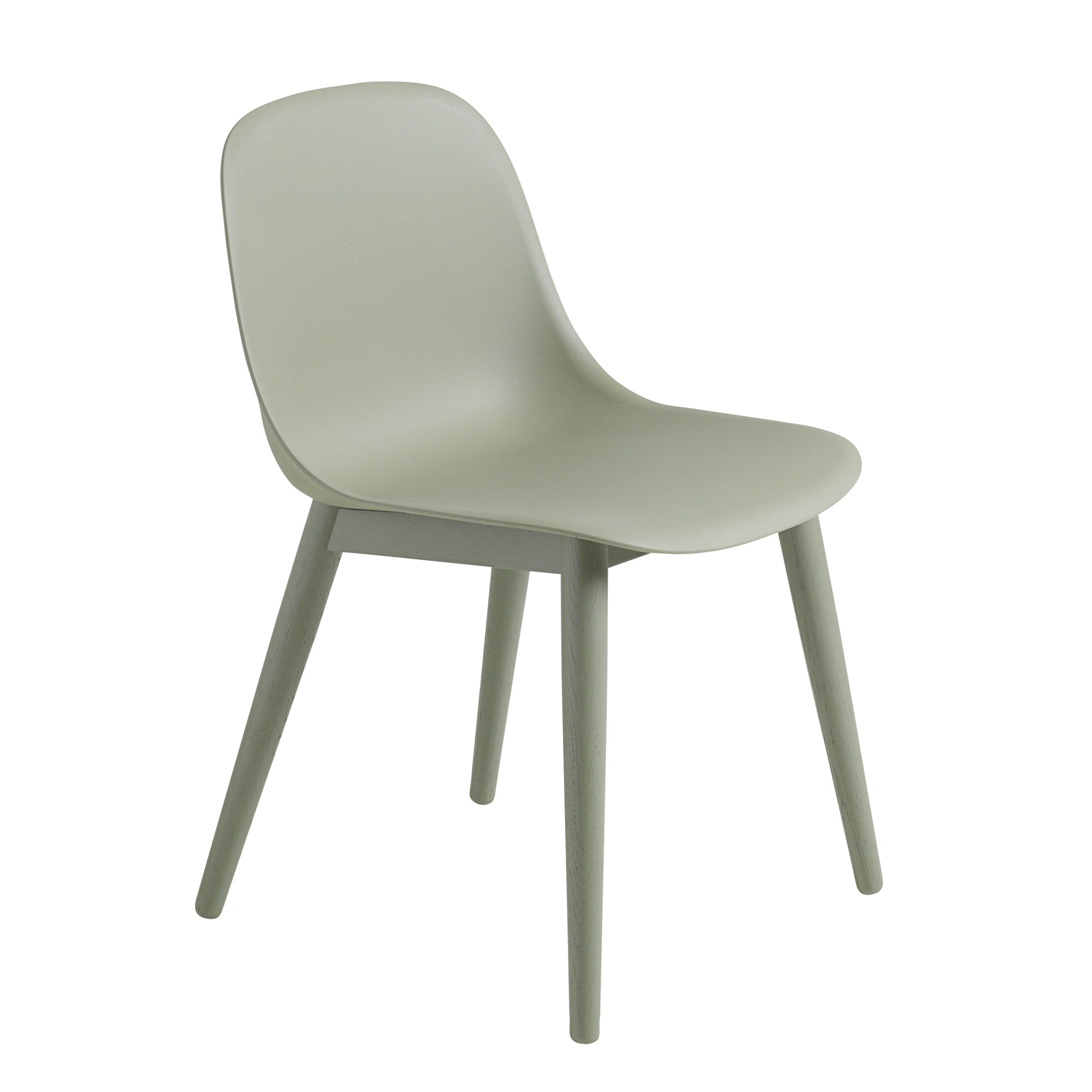 Muuto - Fiber Side Chair Wood Base | nebelgrün recycled / nebelgrün