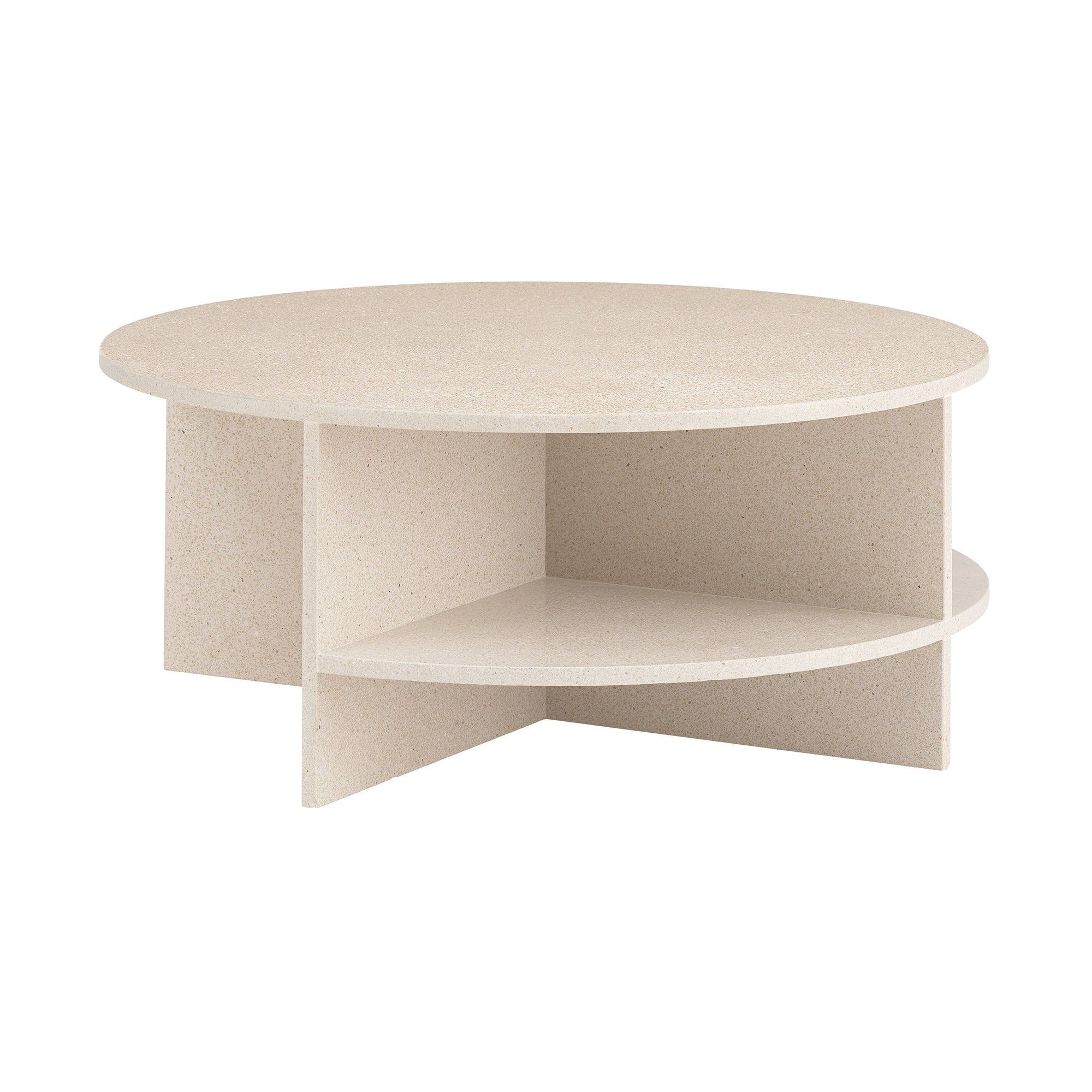 Muuto - Halves Couchtisch | light taupe terrazzo