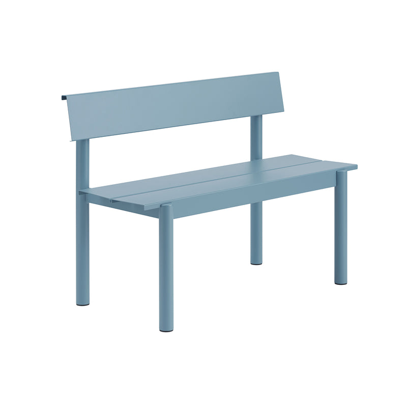 Muuto - Linear Steel Bank mit Rückenlehne | 110 cm / hellblau