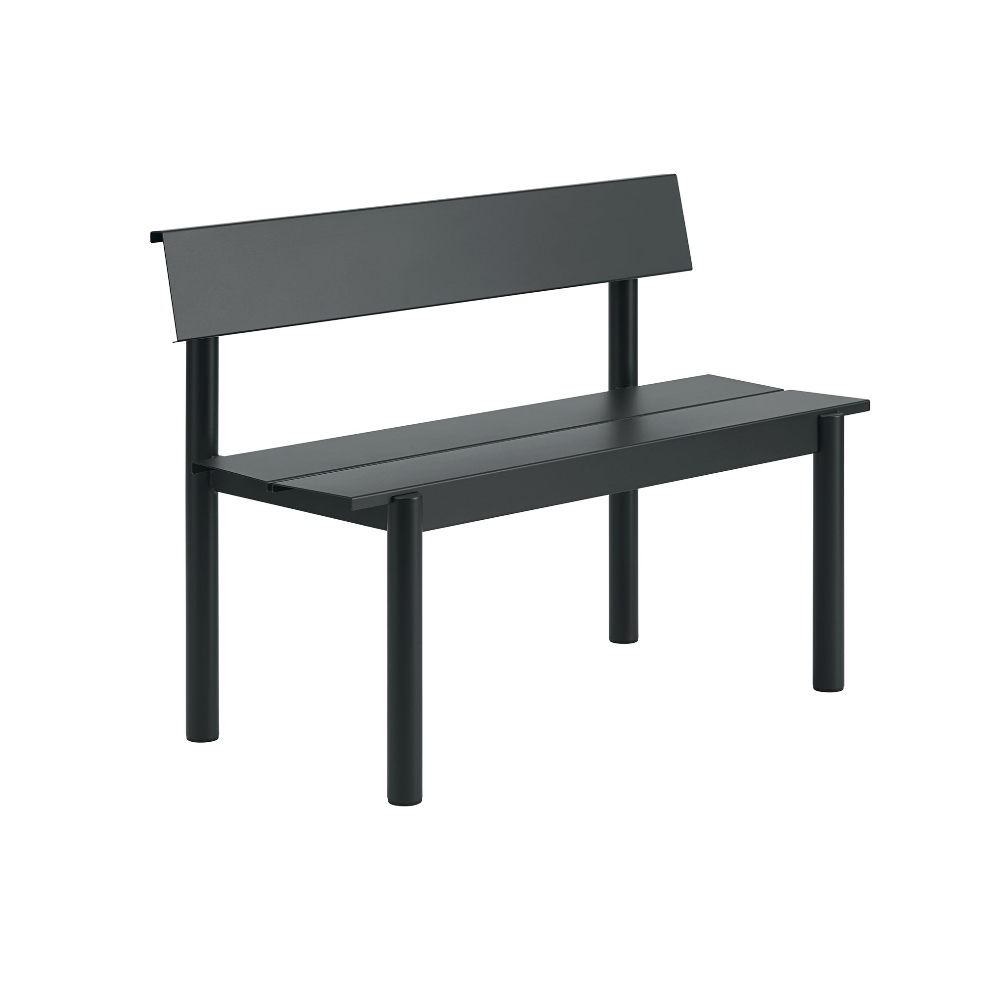 Muuto - Linear Steel Bank mit Rückenlehne | 110 cm / schwarz