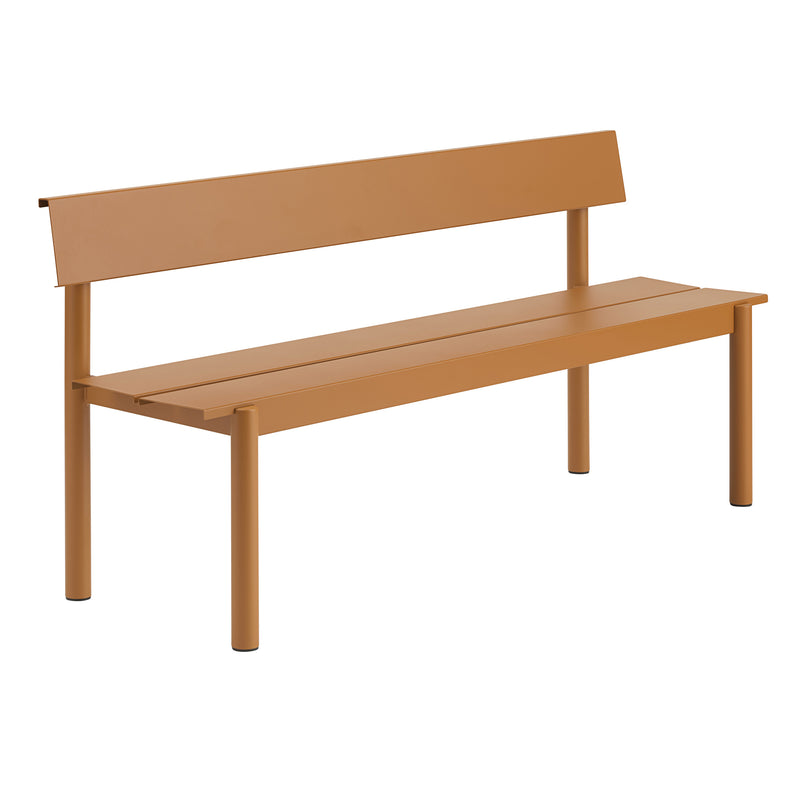 Muuto - Linear Steel Bank mit Rückenlehne | 170 cm / orange