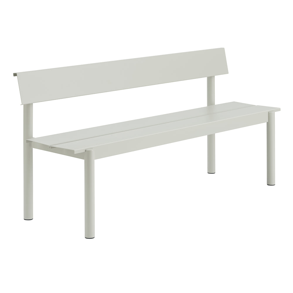Muuto - Linear Steel Bank mit Rückenlehne | 170 cm / grau
