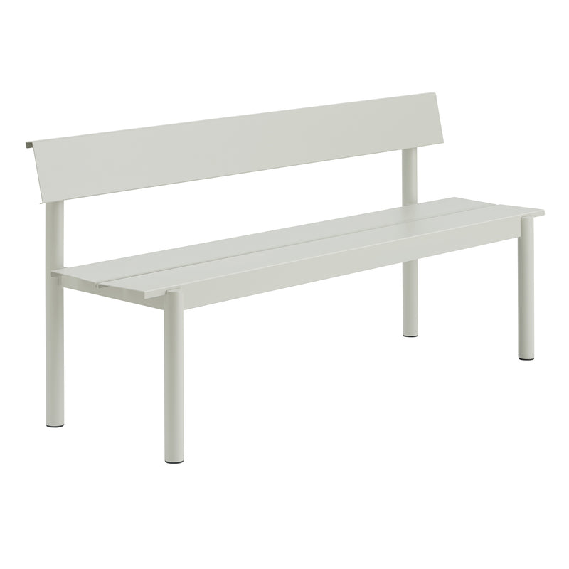 Muuto - Linear Steel Bank mit Rückenlehne | 170 cm / grau