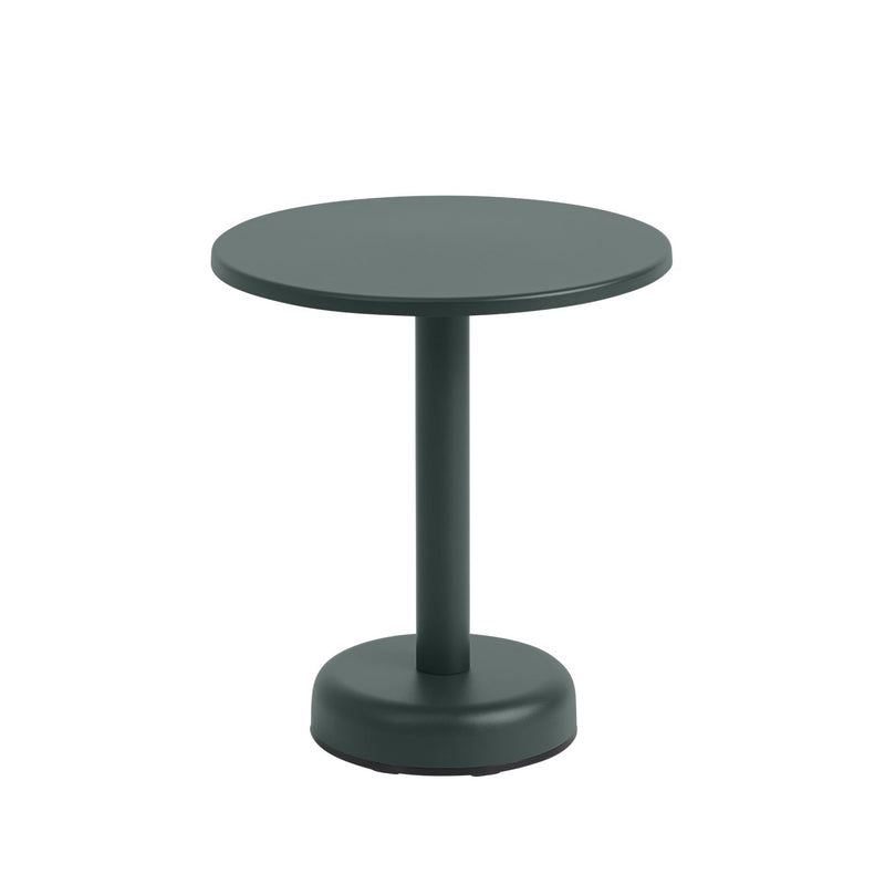 Muuto - Linear Steel Outdoor Kaffeetisch | Ø 42 x H 47 cm / dunkelgrün