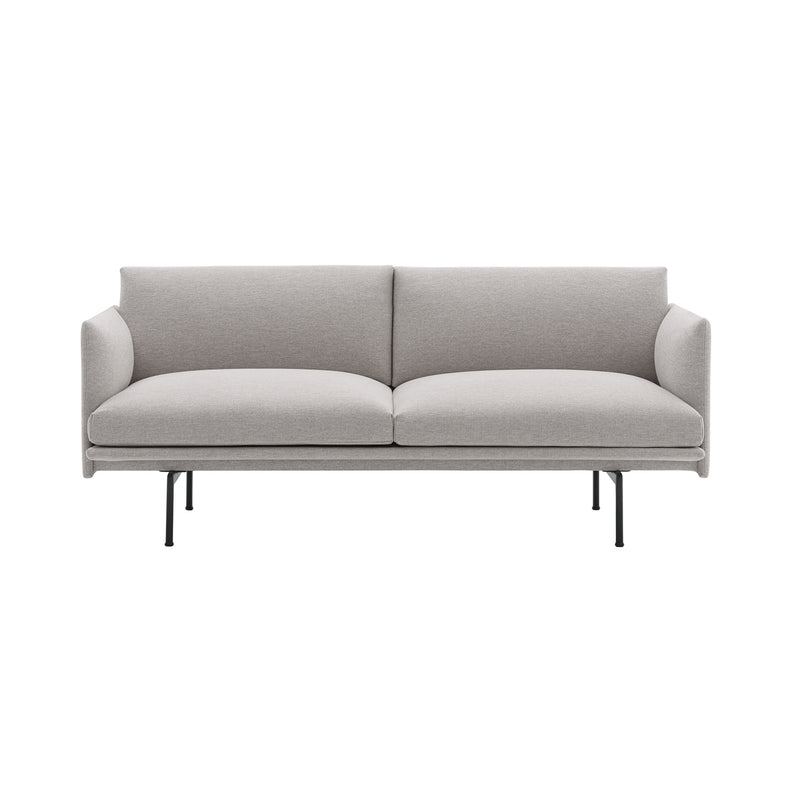 Muuto - Outline Sofa 2-Sitzer | Kvadrat Sahco Clay greige (12) / schwarz