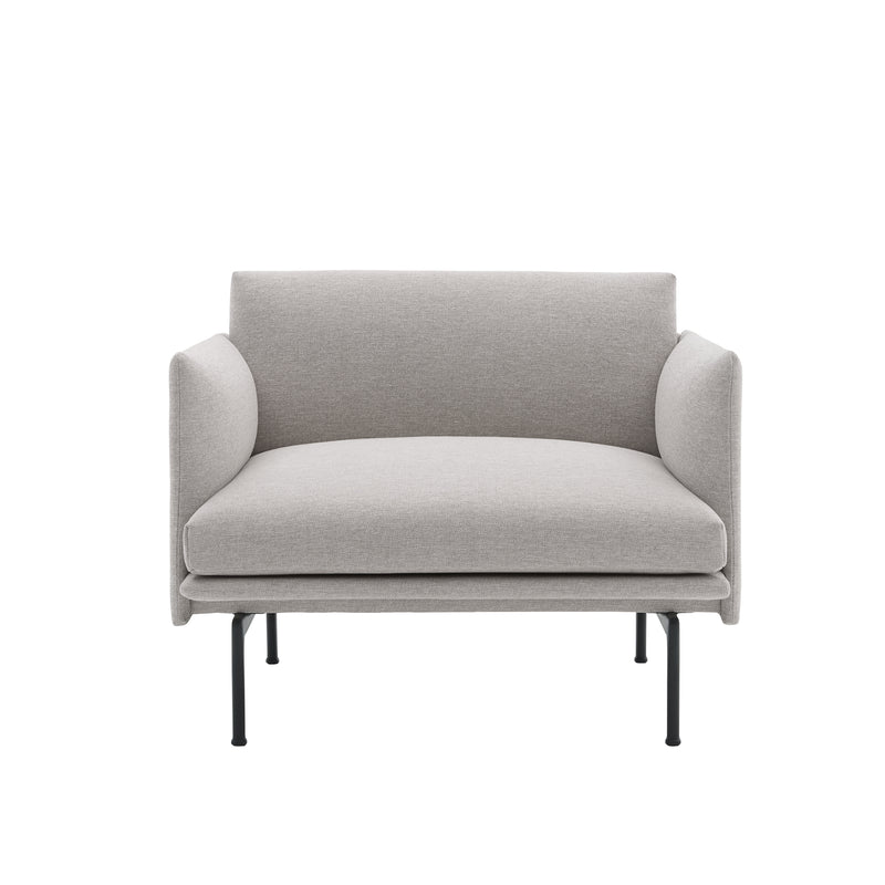 Muuto - Outline Sessel | Kvadrat Sahco Clay greige 12 / schwarz