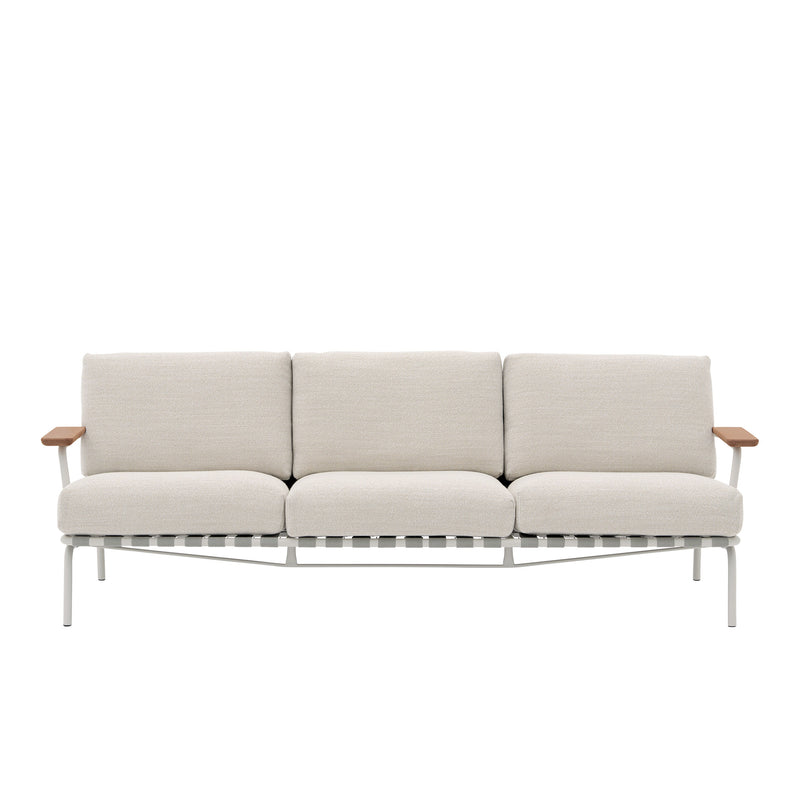 Muuto - Settle Outdoor 3-Sitzer Sofa | grau/grau (Stoff Laze 1)