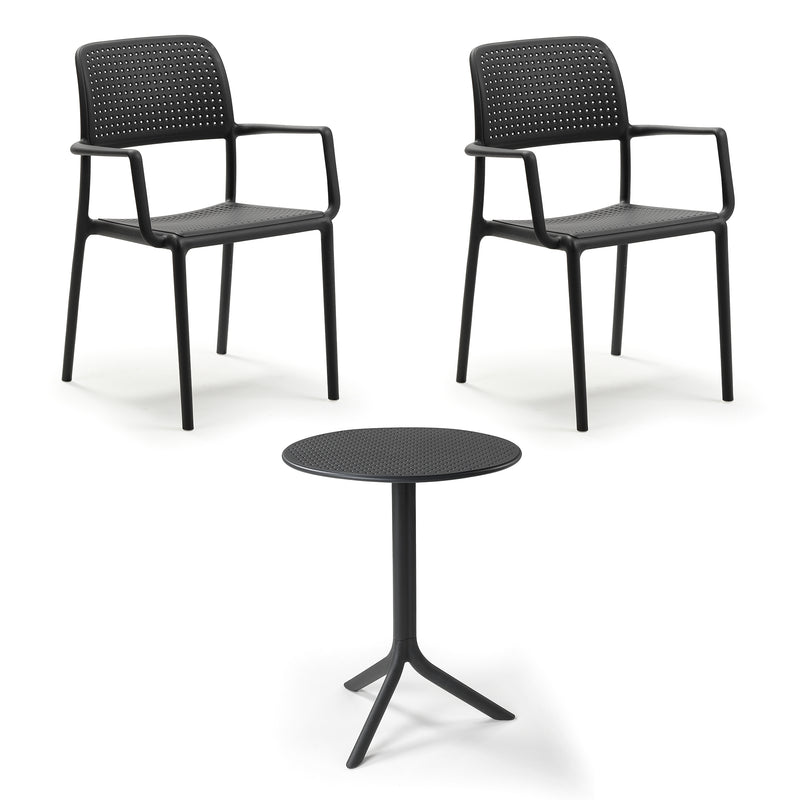 Nardi - Bora Armlehnstuhl (2x) + Step Tisch | anthrazit