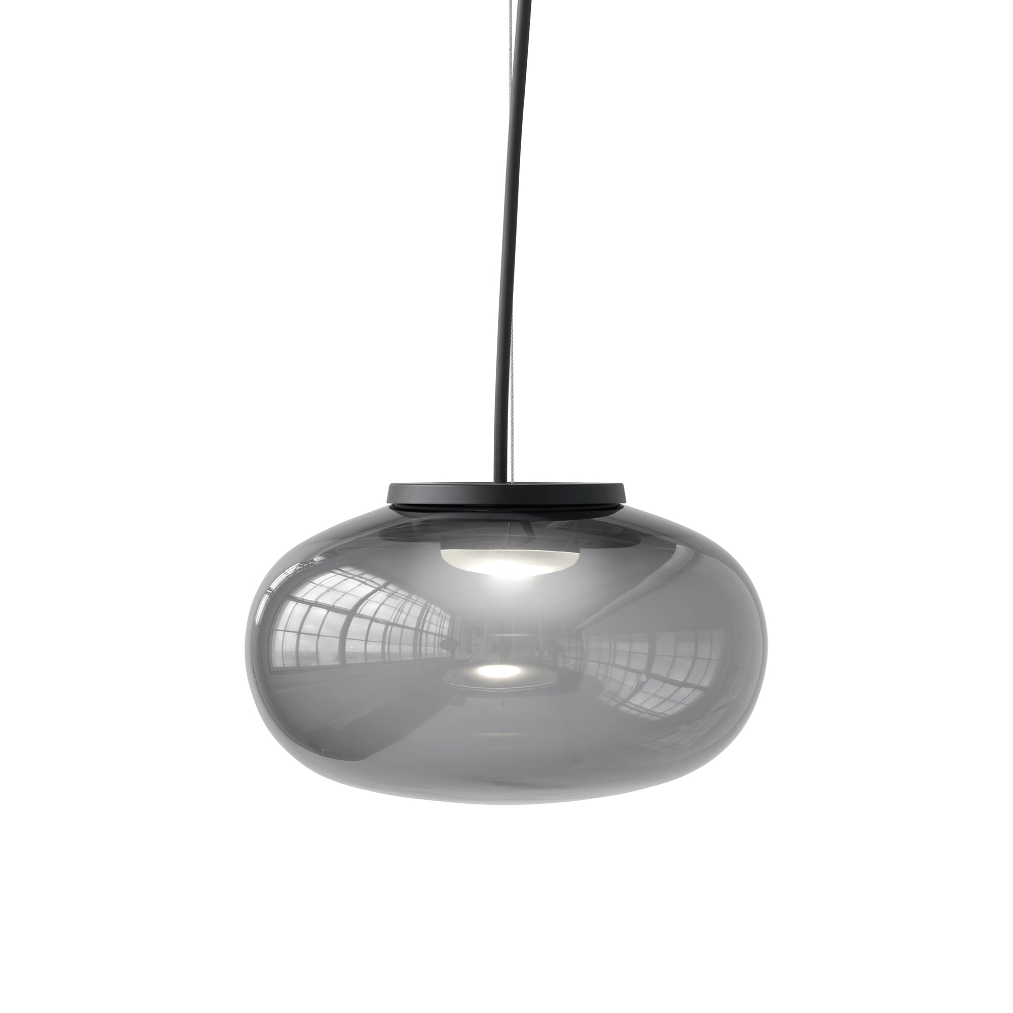 New Works - Karl-Johan LED Pendelleuchte | small / smoked glass