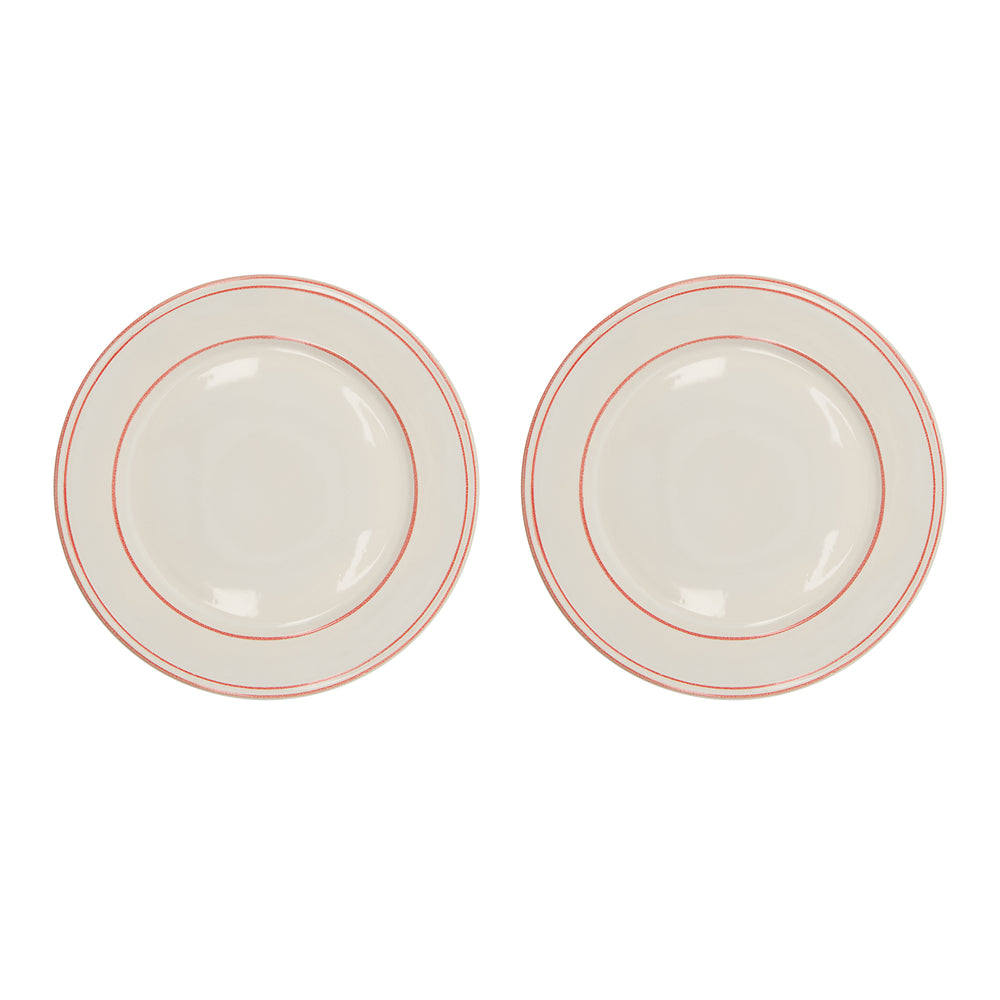 Nicolas Vahé - Bistro Teller | 2er-Set / Ø 27 cm / rot/weiß