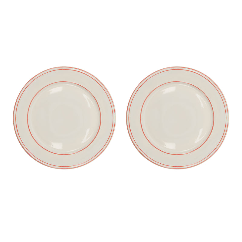 Nicolas Vahé - Bistro Teller | 2er-Set / Ø 27 cm / rot/weiß