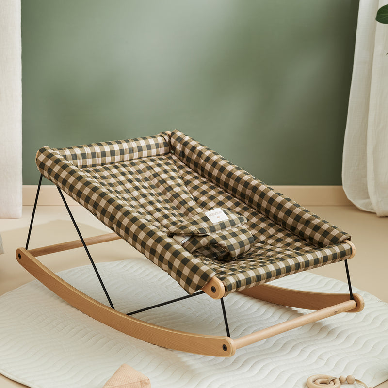 Nobodinoz - Growing Green Babywippe mit Polster
