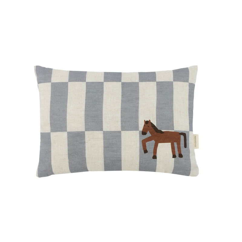 Nobodinoz - Vibes Kissen | 33 x 22 cm / pferd, blau
