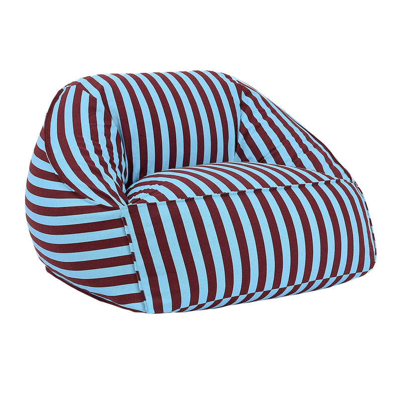 Nobodinoz - Ziggy Armchair Sitzsack (für Erwachsene) | burgundy blue stripes