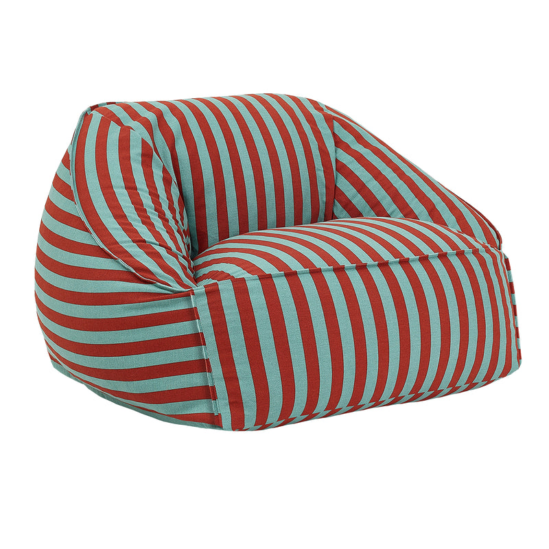 Nobodinoz - Ziggy Armchair Sitzsack (für Erwachsene) | red teal green stripes
