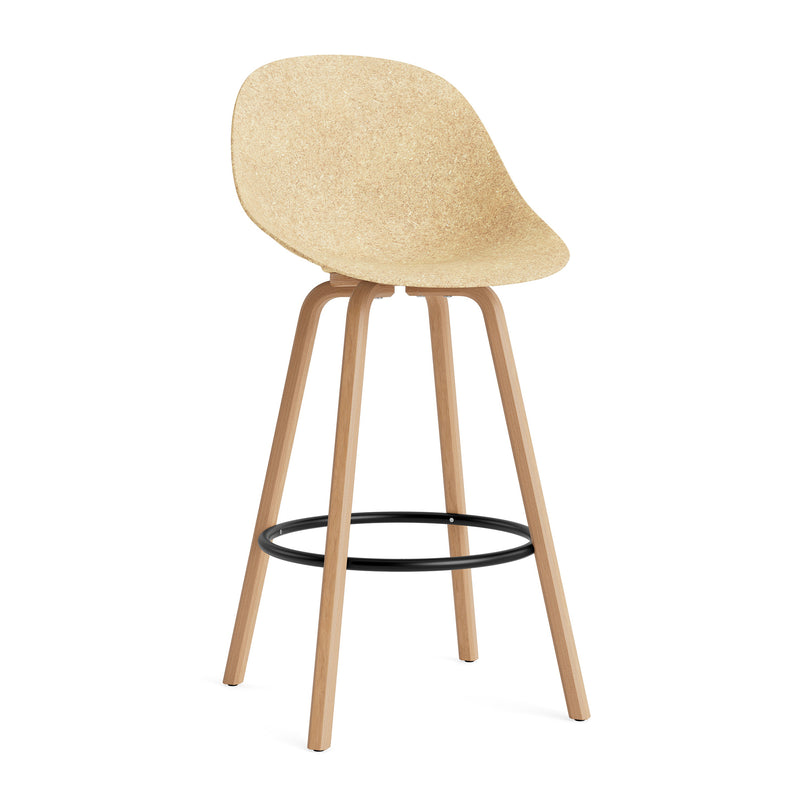 Normann Copenhagen - Mat Barstuhl | Fußstütze schwarz / H 75 cm / hemp
