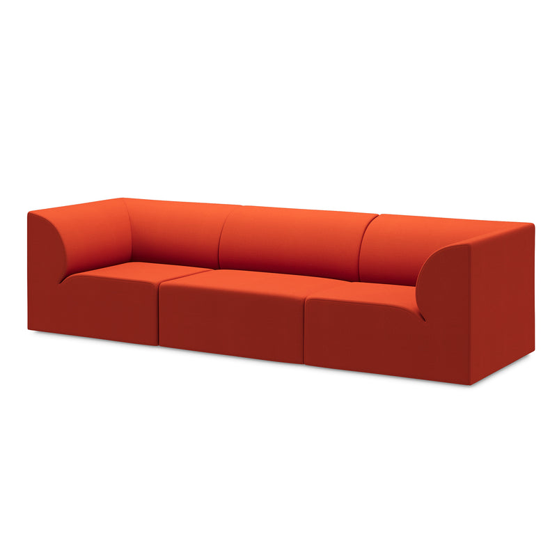 OUT Objekte unserer Tage - Weber 02 3-Sitzer Sofa | Kvadrat Vidar 4 reinorange (0542)