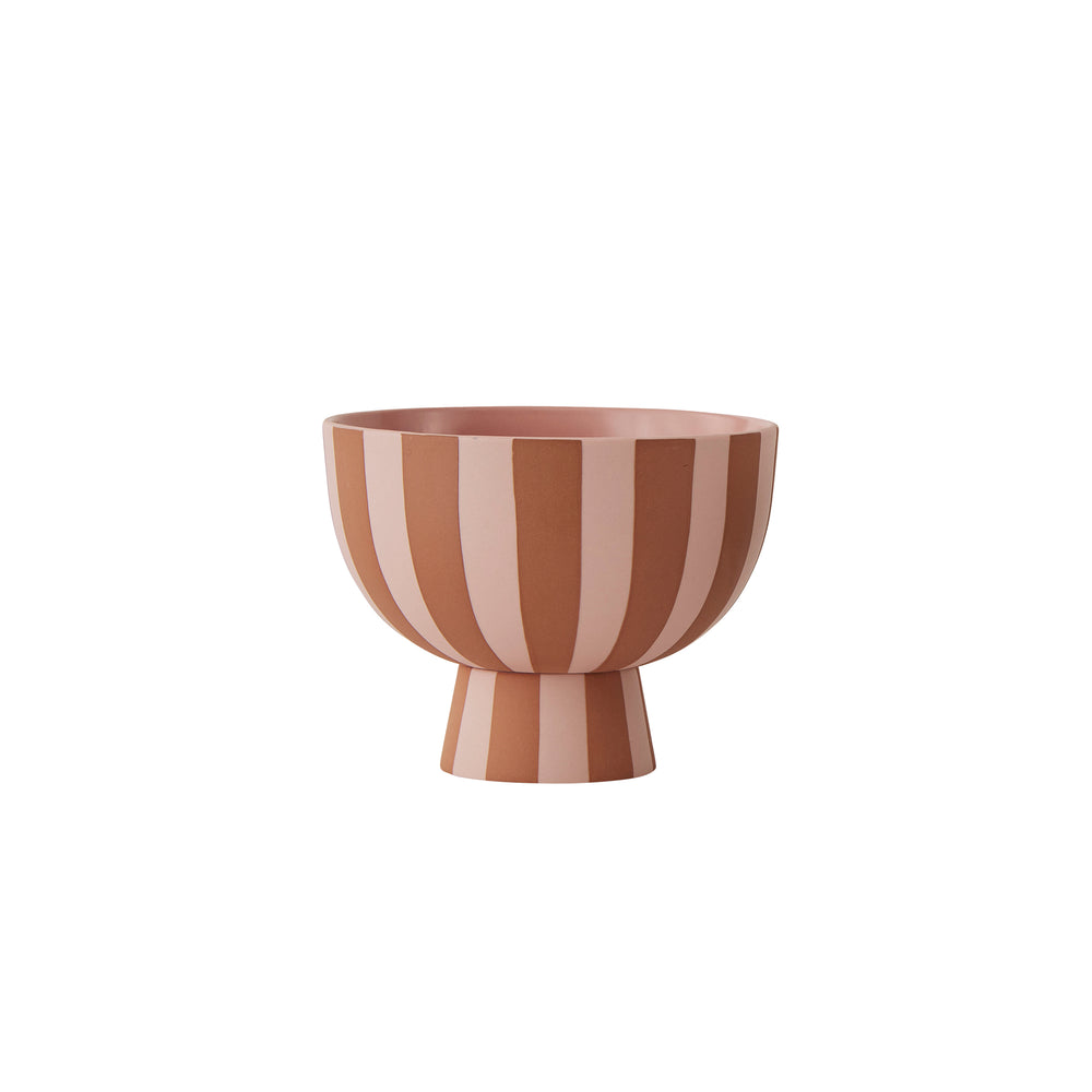 OYOY - Toppu Schale mit Fuß | Ø 12,5 x H 10 cm / caramel/rose
